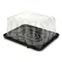 Novolex - Pactiv 1/8 Sheet Black Base Cake Container with 4.25" RoseDome 50 / cs — supplier reference photo; packaging or variant may differ