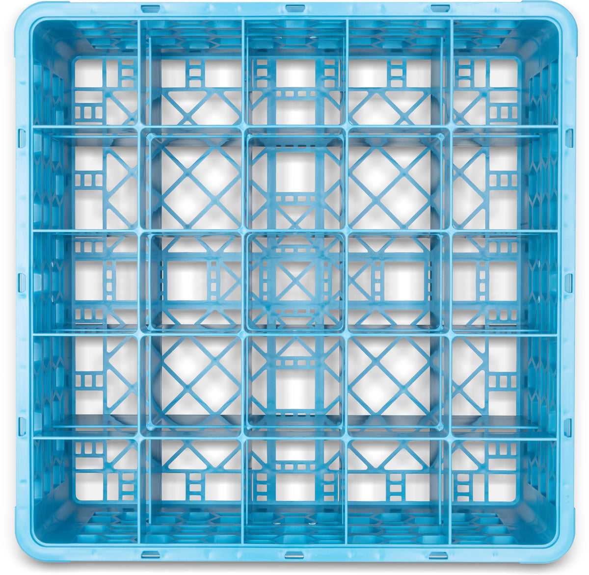 CFS Brands 5-Compartment Divided Glass Rack 7.12 inch, Blue, 2 Extenders 3 / cs — manufacturer reference photo; confirm listed SKU and selling unit
