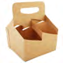 Southern Champion Paperboard Drink Carrier w/ Handle Kraft 4 Cups up to 32 oz. 250 / cs — supplier reference photo; packaging or variant may differ