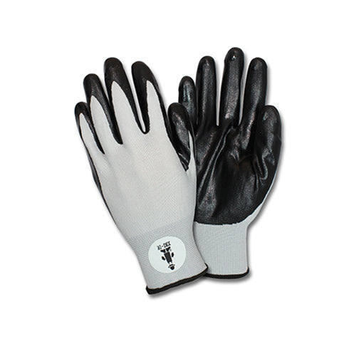 Hospeco ProWorks Foam Coated Knit Gloves Gray/Black , Large 1 / dz — manufacturer reference photo; confirm listed selling unit