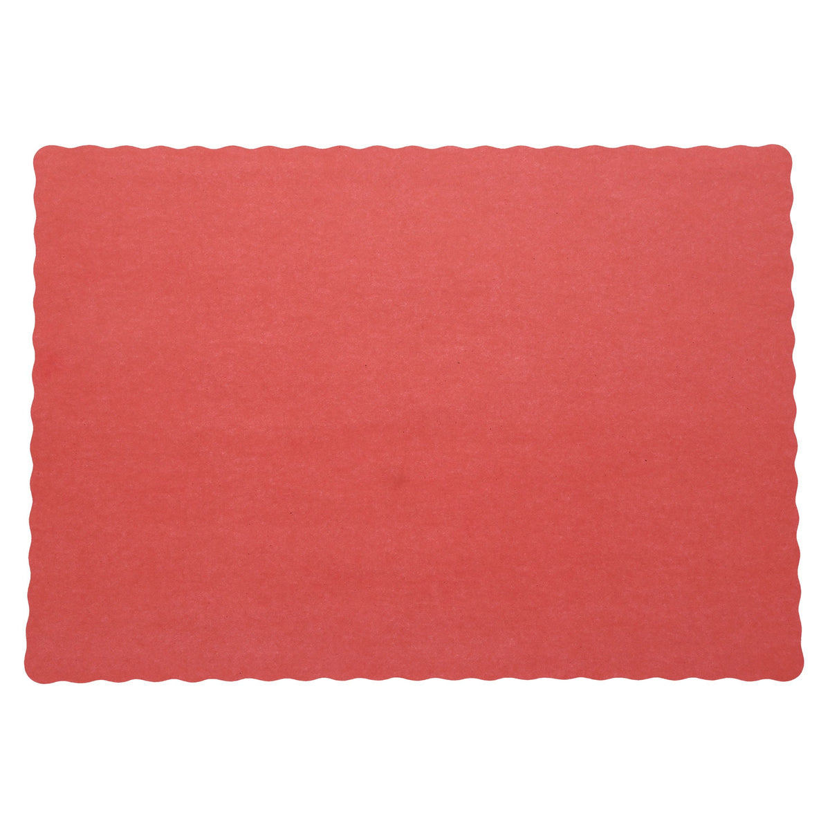 AmerCareRoyal Red Placemat 13.5" x 9.5" Scalloped 1000 / cs; manufacturer item reference photograph