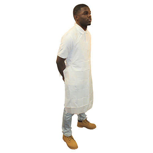 Hospeco Polyethylene Apron 28" x 46" White - Bib Style 5 / 100 cs — manufacturer reference photo; confirm listed selling unit