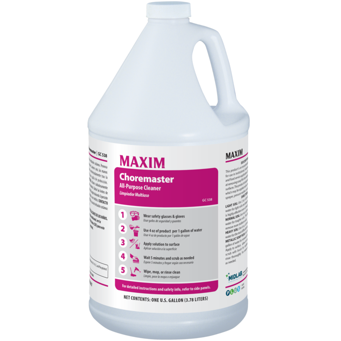 Representative image: Manufacturer Maxim Choremaster photo used as a representative image of this product type. The pictured formulation, fragrance, container size and packaging may differ. The product name, specifications and selling quantity stated in this listing apply. The pictured manufacturer's current formulation is described as Lemon fragrance.