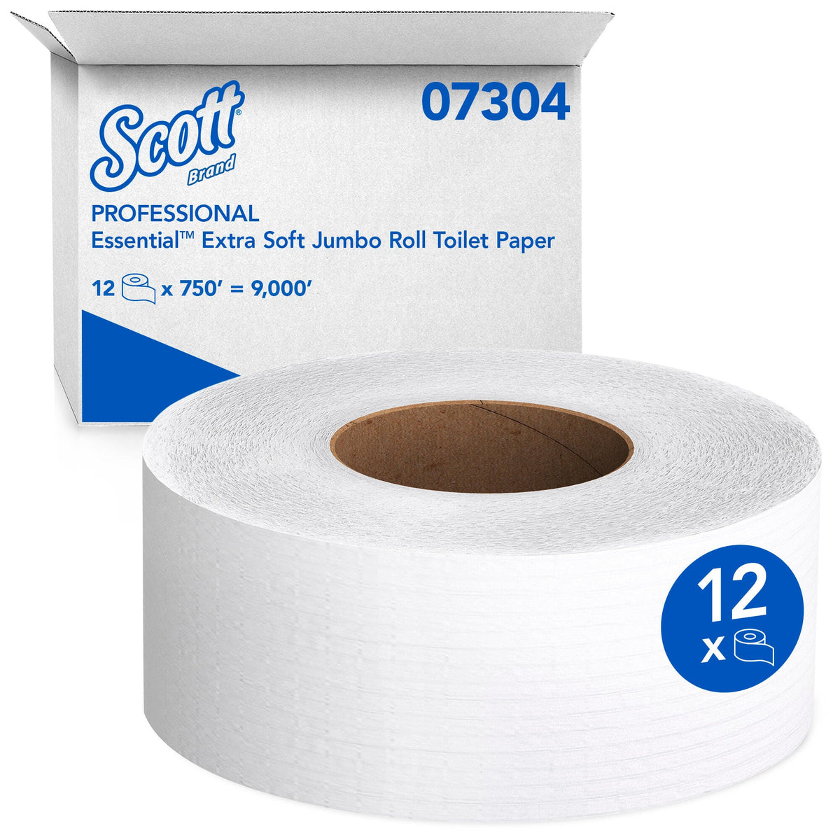 Kimberly Clark KLEENEX JRT Jr Bathroom Tissue White 2 Ply 3.55" x 750' 12 / cs; current official Kimberly-Clark manufacturer photo, code 07304. Branding and packaging may vary. Contents or accessories shown are included only as specified in the listing.