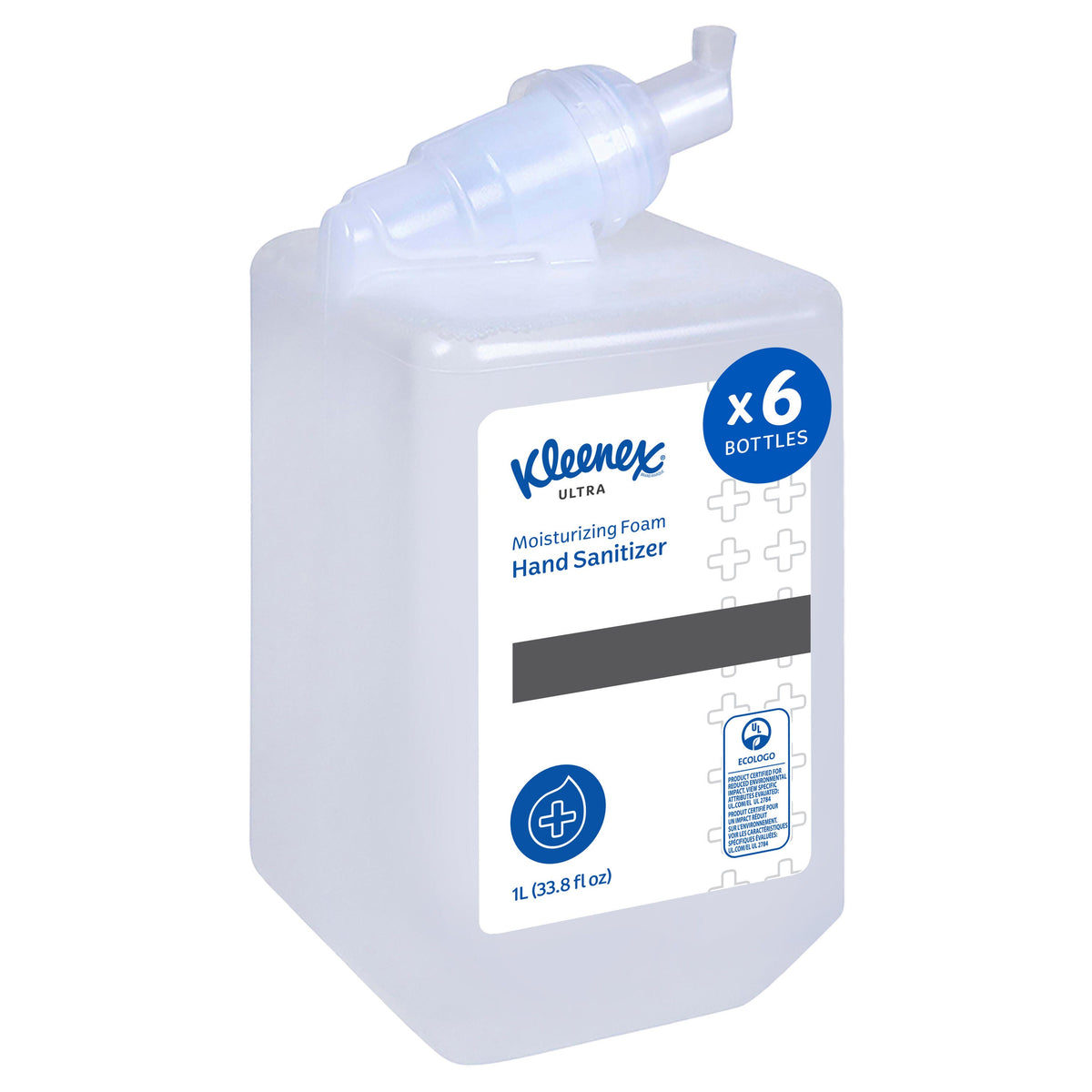 Kimberly Clark Kleenex Foam Hand Sanitizer Ultra Moisturizing 1.0L Clear 6 / cs; current official Kimberly-Clark manufacturer photo, code 34700. Branding and packaging may vary. Contents or accessories shown are included only as specified in the listing.