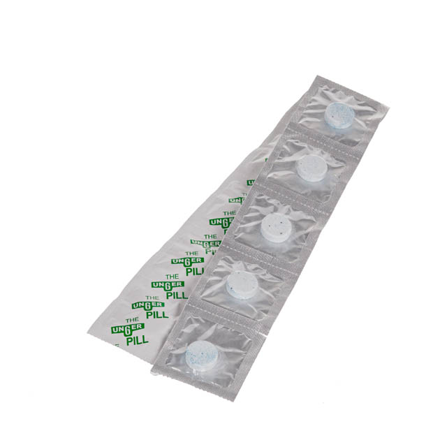 Unger Enterprises Glass Cleaner Pill Form 10 Strips of 10 Pills Measured 10 / Case; manufacturer product photo.