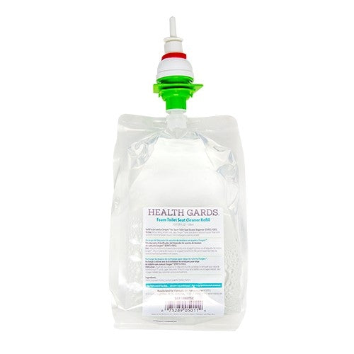 Hospeco Health Gards Toilet Seat Cleaner Refills, Foam, 1000 mL 6 / cs — manufacturer reference photo; confirm listed selling unit