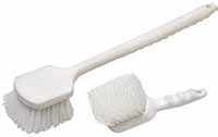 ACS Long Handle Utility Scrub Brush White , Plastic / Nylon 1 / ea. Manufacturer catalog product-family reference photograph. The image may show another size or several examples from the same family; it is not an assortment offer. Only the size, color, grade and selling quantity named in this listing are offered. Packaging may vary. Long- and short-handled brush examples are pictured; only the length named in the listing is supplied, not both.