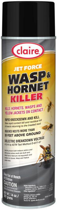 Claire CL005 JET FORCE Wasp & Hornet Kill 20 oz 12 / cs; Representative photo of the same brand and product type. Product line, formula, scent, size, packaging and pack quantity shown may differ; this listing's specifications apply.