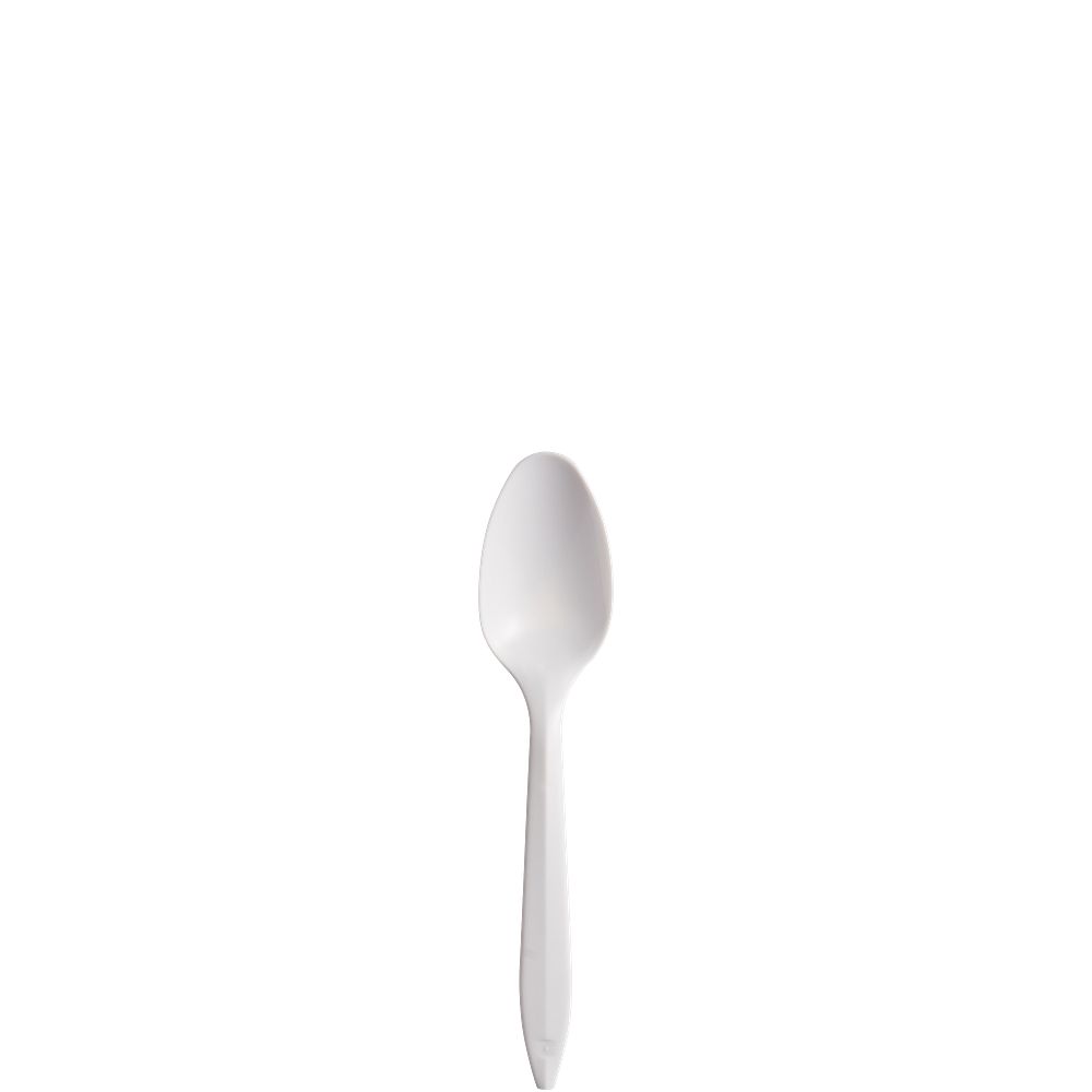 Dart S6BW - Medium Weight PP Teaspoon - White; manufacturer catalog photo.
