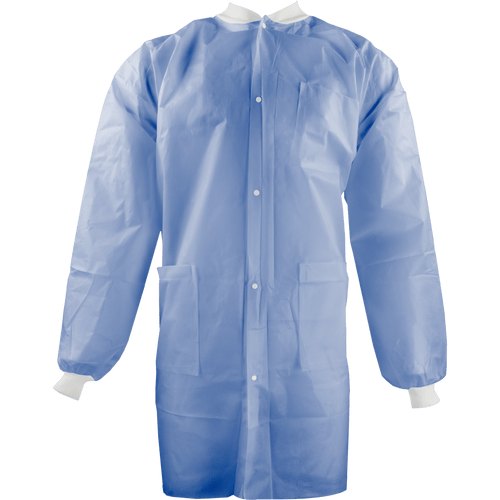 BLUE, DISPOSABLE LAB COAT