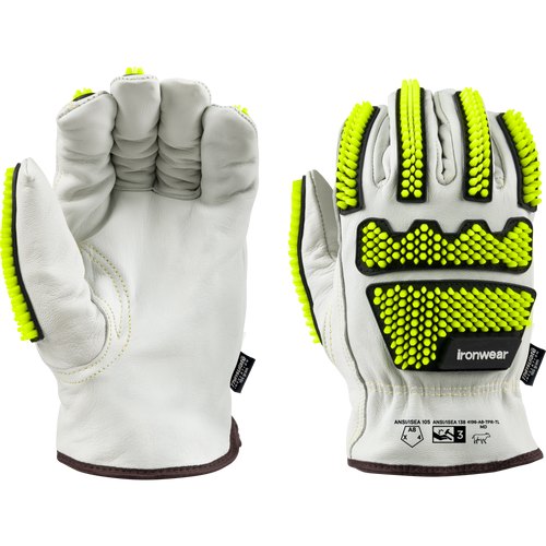 COW GRAIN LEATHER, DRIVER GLOVE, CUT A8, TPR, THINSULATE LINING