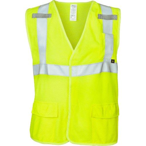 MODACRYLIC VEST LIME FR RADIO CLIP CLASS 2 ANSI 2XL