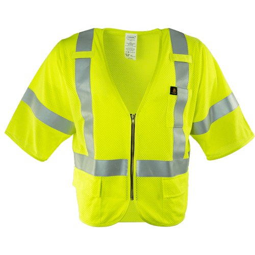 VEST LIME FR RADIO CLIP CLASS 3 ANSI 4XL