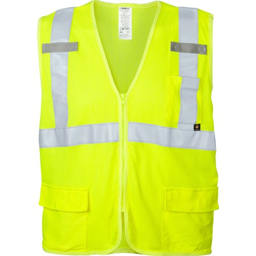 MODACRYLIC VEST LIME FR RADIO CLIP CLASS 2 ANSI 2XL
