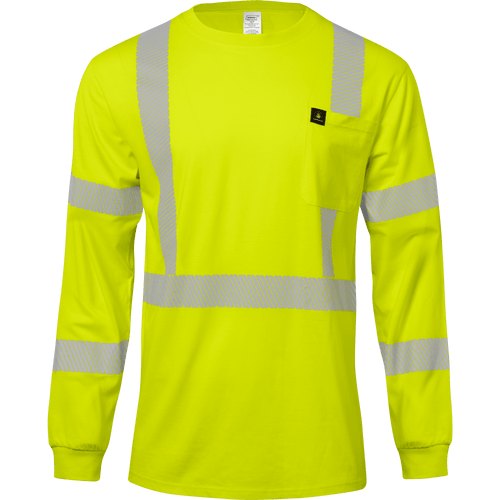 FR ARC RATED LONG SLEEVE SAFETY SHIRT WITH TAPE LEFT CHEST POCKET MD