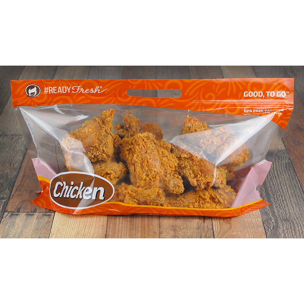 Elkay Plastics Ready Fresh Grab-N-Go Chicken Pouch 17" x 9" + 7"BG 2.6 mil 250 / cs. Manufacturer reference photo for the listed SKU. Contents and accessories pictured are not included unless stated. Packaging and presentation may vary.