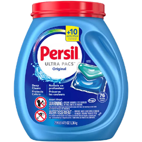 Reference image: Persil Original Ultra Pacs 76-count container. Model, formula, size and pack quantity may differ. The title and specifications describe the item offered.