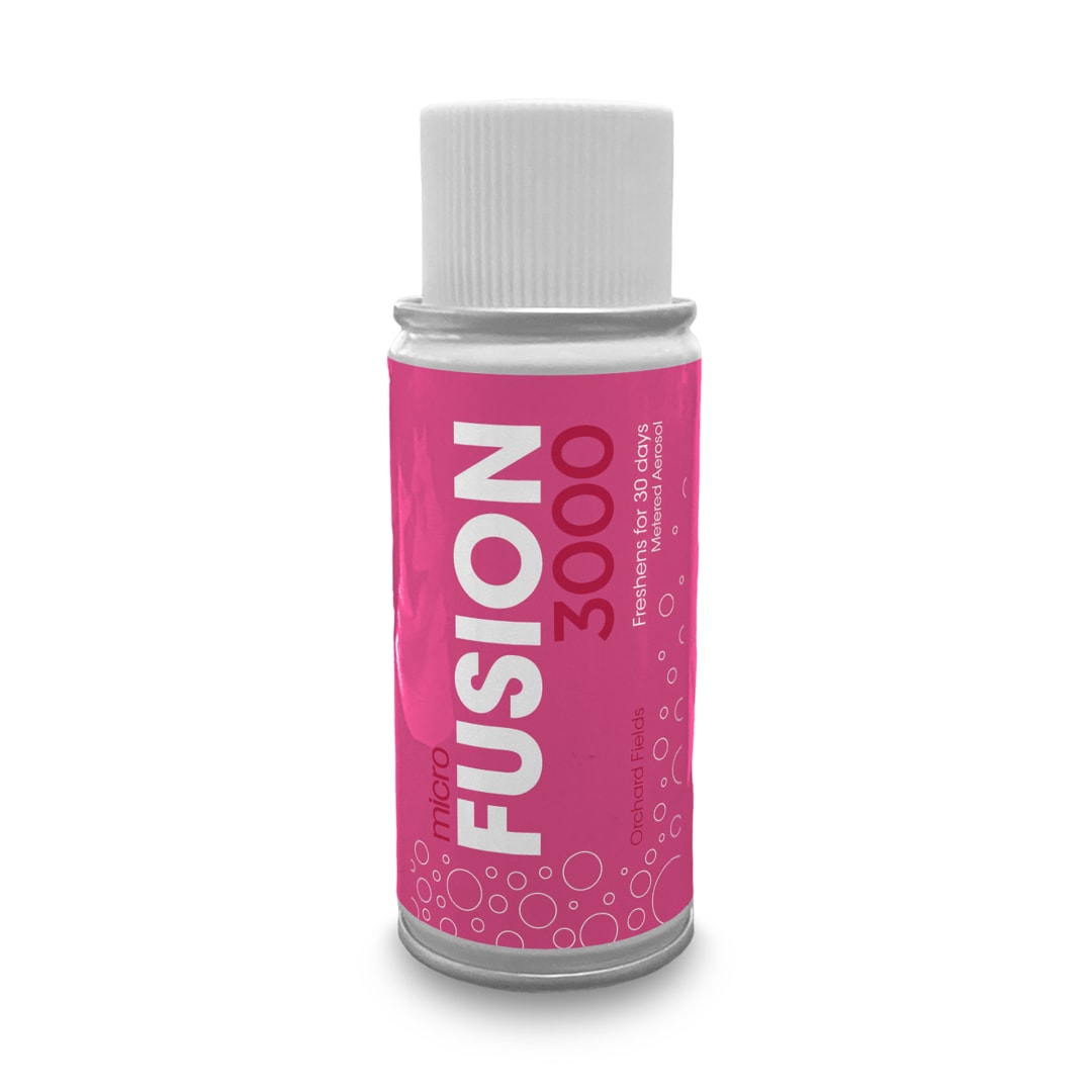 Manufacturer photo for MIC-F-000I024M-28: Micro Fusion 3000 aerosol refills Orchard Fields (24 Pack). This listing is for Fresh Products Fusion Metered Aerosol refills 30-day, 3.38 oz, Orchard Fields 24 / cs. The photograph illustrates the item; the listing title specifies the sale quantity. Manufacturer case packaging or pictured quantity may differ. Dispensers, batteries, and accessories are included only when stated in this listing.