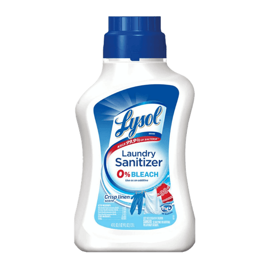 Reference image: LYSOL® Laundry Sanitizer Crisp Linen 41 oz.. Size, scent, formula, packaging and case quantity may differ. The title and listed specifications describe the item offered; follow its label for use and safety.