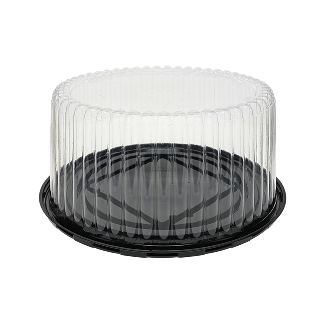 Novolex - Pactiv 10" Black Cake Base Fits 9" Cake 5" Tall Fluted Dome 50 / cs; official manufacturer photograph for 11B50