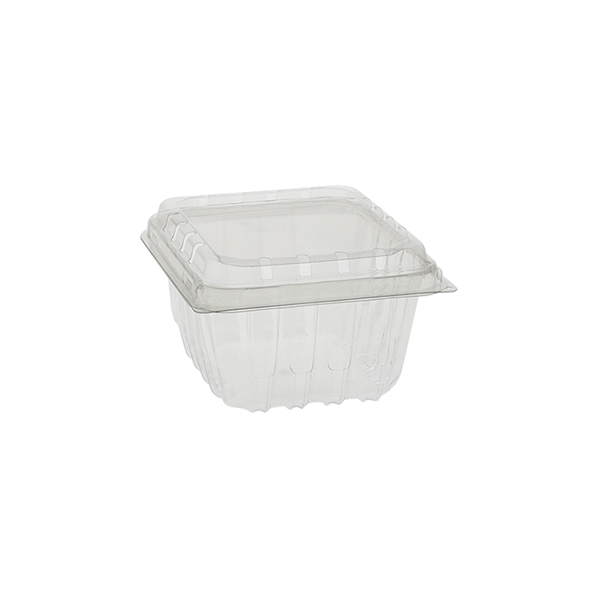 Novolex - Pactiv 1 Pint RPET Clamshell Clear, 5.38" x 4.38" x 2.81" 516 / cs; official manufacturer photograph for YA9759Z