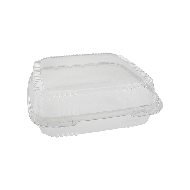 Novolex - Pactiv 9-7/32x8-7/8x2-29/32 62oz Clear 1 Comp Hinged Container 200 / cs; official manufacturer photograph for YCI811100000