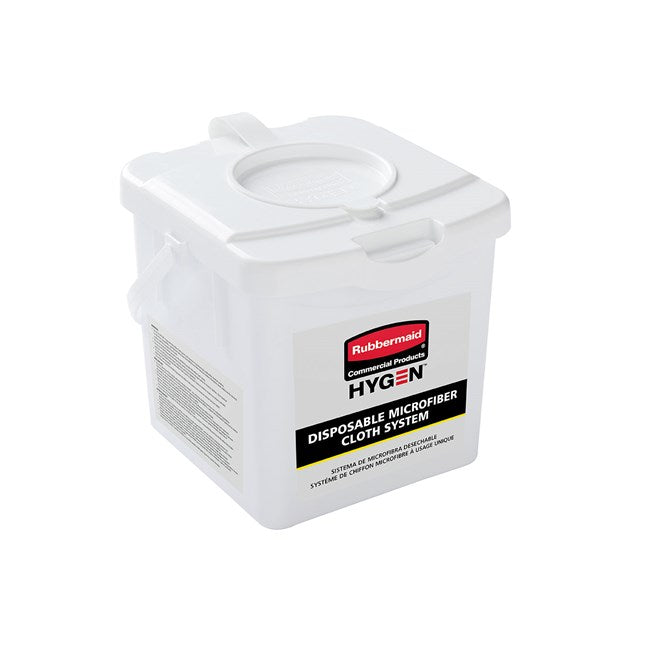 Rubbermaid Hygen Disposable Cloth Charging Tub Microfiber, 12" x 12", White 4 / cs | Official manufacturer photograph