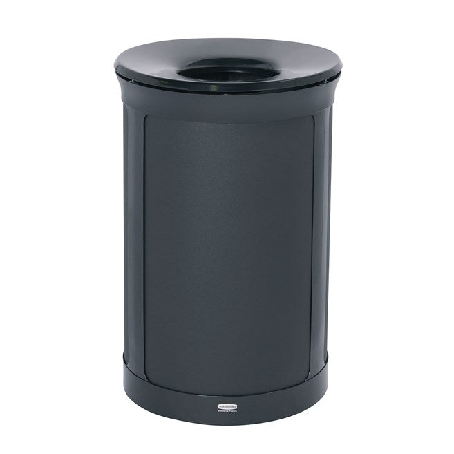 Rubbermaid Enhance Round Garbage Can 23 Gal Jet Black Metallic 1 / ea | Official manufacturer photograph