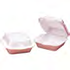 Genpak Jumbo Hinged Sandwich Container White Vented 6.38" x 6.44" x 2.94" 4 / 125 cs