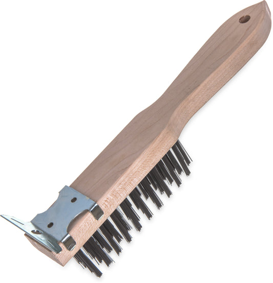 CFS Brands HEAVY DUTY WIRE BRUSH w/ SCRAPER 12 X 3 1 / ea — manufacturer reference photo; confirm listed SKU and selling unit