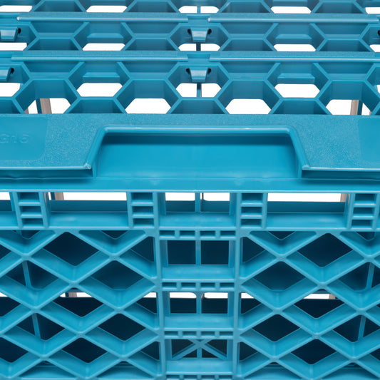 CFS Brands 6-Compartment Divided Glass Rack 7.12 inch, Blue w/ 2 Extend 3 / cs — manufacturer reference photo; confirm listed SKU and selling unit