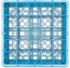 CFS Brands 5-Compartment Divided Glass Rack 7.12 inch, Blue, 2 Extenders 3 / cs