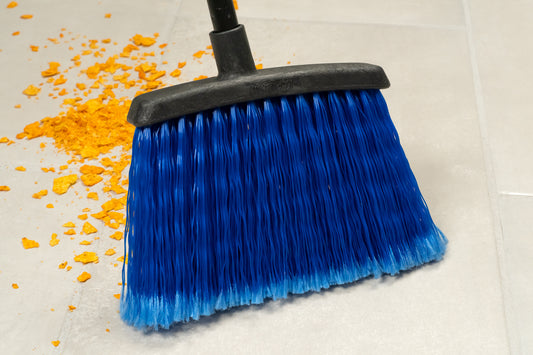 CFS Brands Duo-Sweep Warehouse Broom 48" Blue, Metal Handle 16 / cs — manufacturer reference photo; confirm listed SKU and selling unit