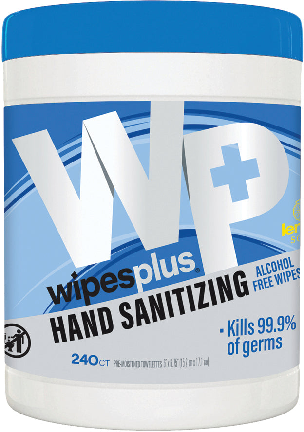 CFS Brands Wipes Plus Antibacterial Hand Sanitizing Wipe 240 ct Canisters 12 / cs — manufacturer reference photo; confirm listed SKU and selling unit
