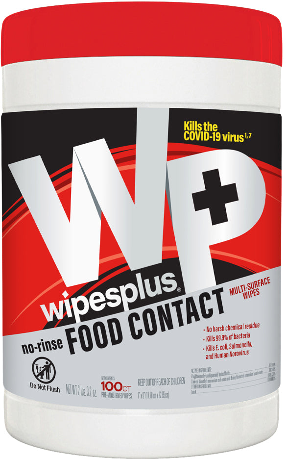 CFS Brands Wipes Plus Food Contact Sanitizer Wipe 100 ct Canisters 12 / cs — manufacturer reference photo; confirm listed SKU and selling unit