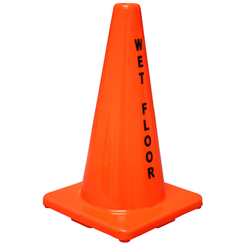Hospeco Wet Floor Cone, orange, 18in tall  1 / ea — manufacturer reference photo; confirm listed selling unit