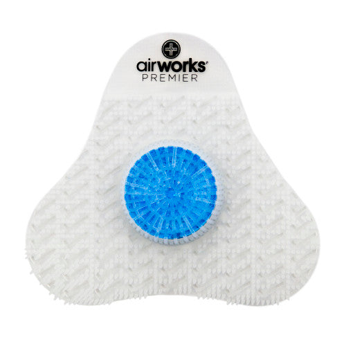 Hospeco AirWorks Premier Urinal Screen w/ SmartBlock Clear/Blue Sunburst 12 / cs — manufacturer reference photo; confirm listed selling unit