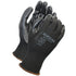 Hospeco ProWorks Nitrile Coated Gloves Black, Medium 12 / cs