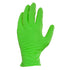 Hospeco ProWorks Pyramid Grip Nitrile Glove Neon Green Powder Free 9 Mil Medium 10 / 100 cs