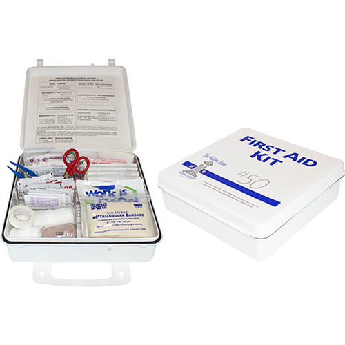 Hospeco First Aid Kit 50 Person Plastic 1 / ea — manufacturer reference photo; confirm listed selling unit