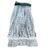 Hospeco Saddle-Type Looped-End Finish Mop Blue and White, Rayon, 1" Headband 12 / cs