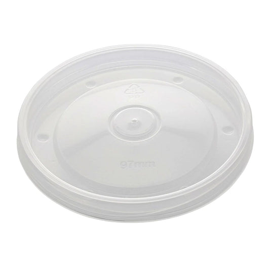 AmerCareRoyal Vented Polypropylene Lid For 8 oz , 12 oz & 16 oz Clear 20 / 25 cs. Manufacturer item reference photograph; listed selling quantity applies.