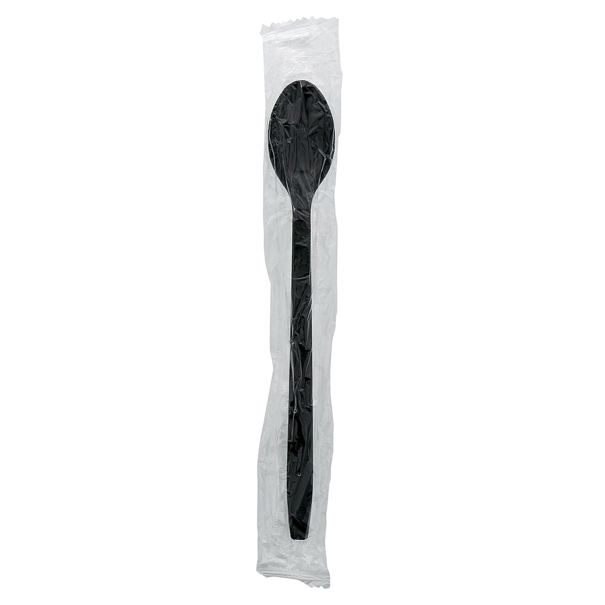 AmerCareRoyal Medium-Weight PP Soda Spoons 7.75" Black Individually Wrapped 1000 / cs. Manufacturer item reference photograph; listed selling quantity applies.