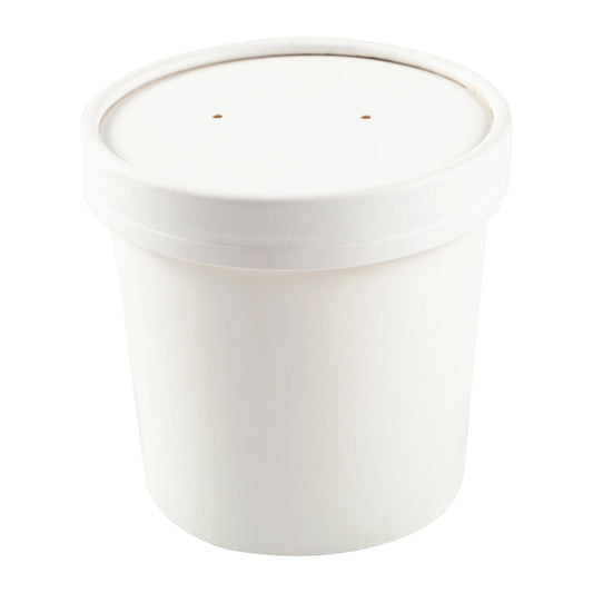 AmerCareRoyal Paper Food Container & Lid Combo 12 oz White 250 / cs. Manufacturer item reference photograph; listed selling quantity applies.