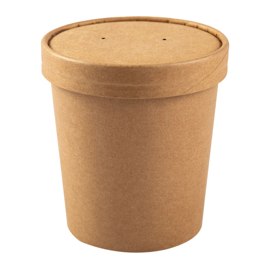 AmerCareRoyal Paper Food Container & Lid Combo Kraft , 16 oz 250 / cs. Manufacturer item reference photograph; listed selling quantity applies.