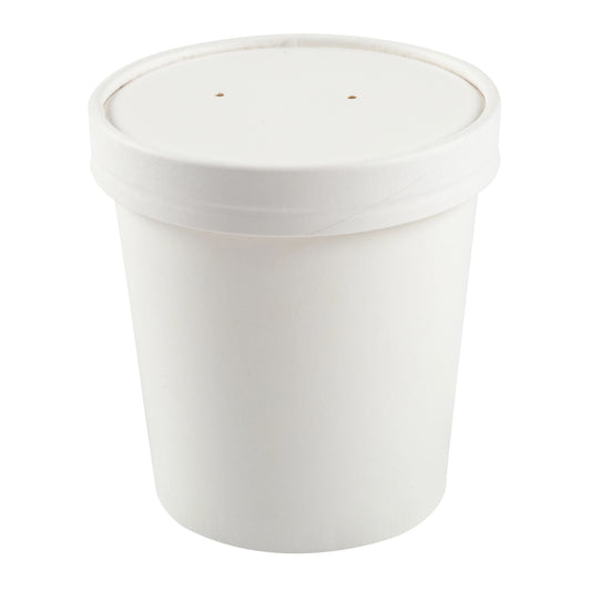 AmerCareRoyal Paper Food Container w/ Lid White 16 oz 250 / cs. Manufacturer item reference photograph; listed selling quantity applies.