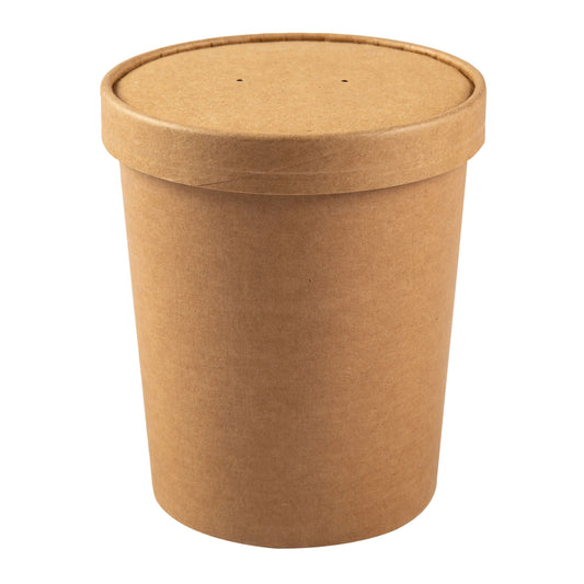 AmerCareRoyal Paper Food Container & Lid Combo Kraft , 32 oz 250 / cs. Manufacturer item reference photograph; listed selling quantity applies.