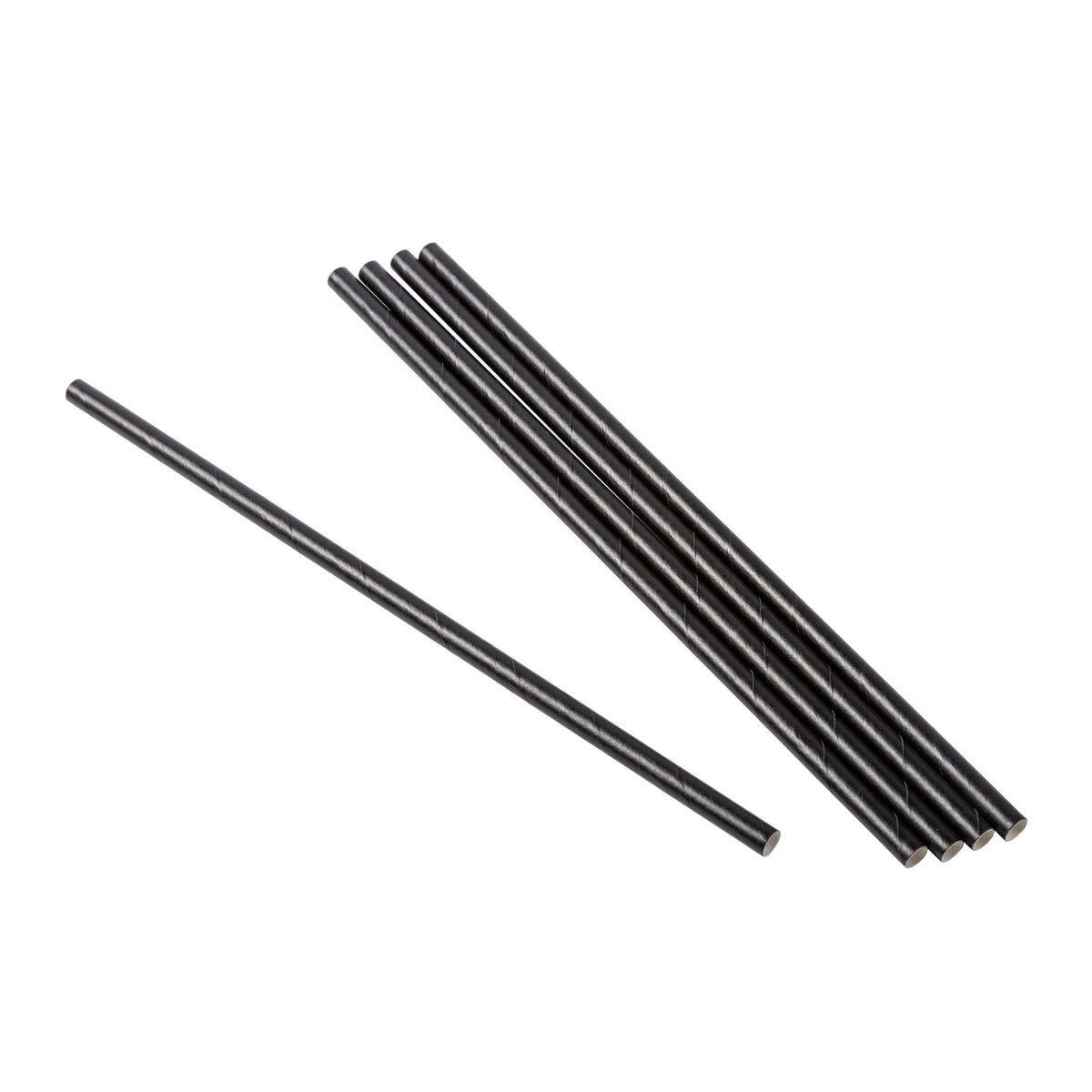 AmerCareRoyal 7.75" Jumbo Paper Straw Black, Unwrapped 8 / 500 cs; manufacturer item reference photograph