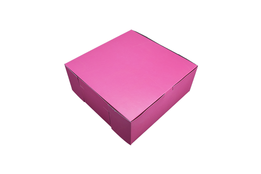 Southern Champion Non-Window Lock-Corner Bakery Box Pink, 10" X 10" X 4" 100 / cs. Manufacturer reference photo.